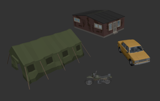 Cleaned assets from a commercial pack, normalised and ready to place